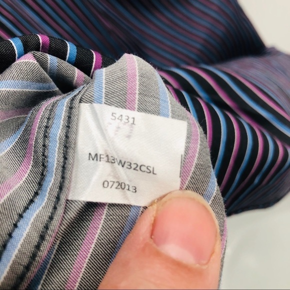 Peter‎ Millar black/purple Striped Button down L - Picture 6 of 9